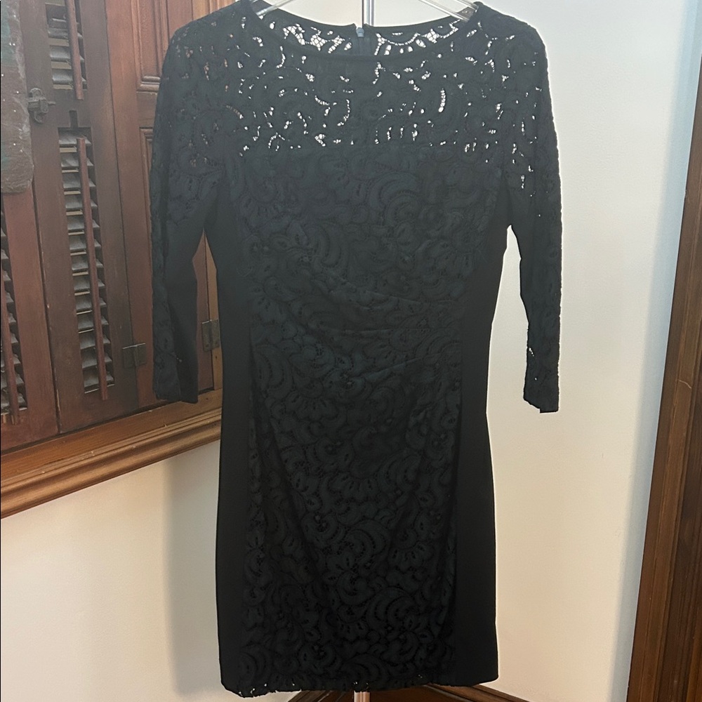 Lauren Ralph Lauren Black Lace Long Sleeve Dress